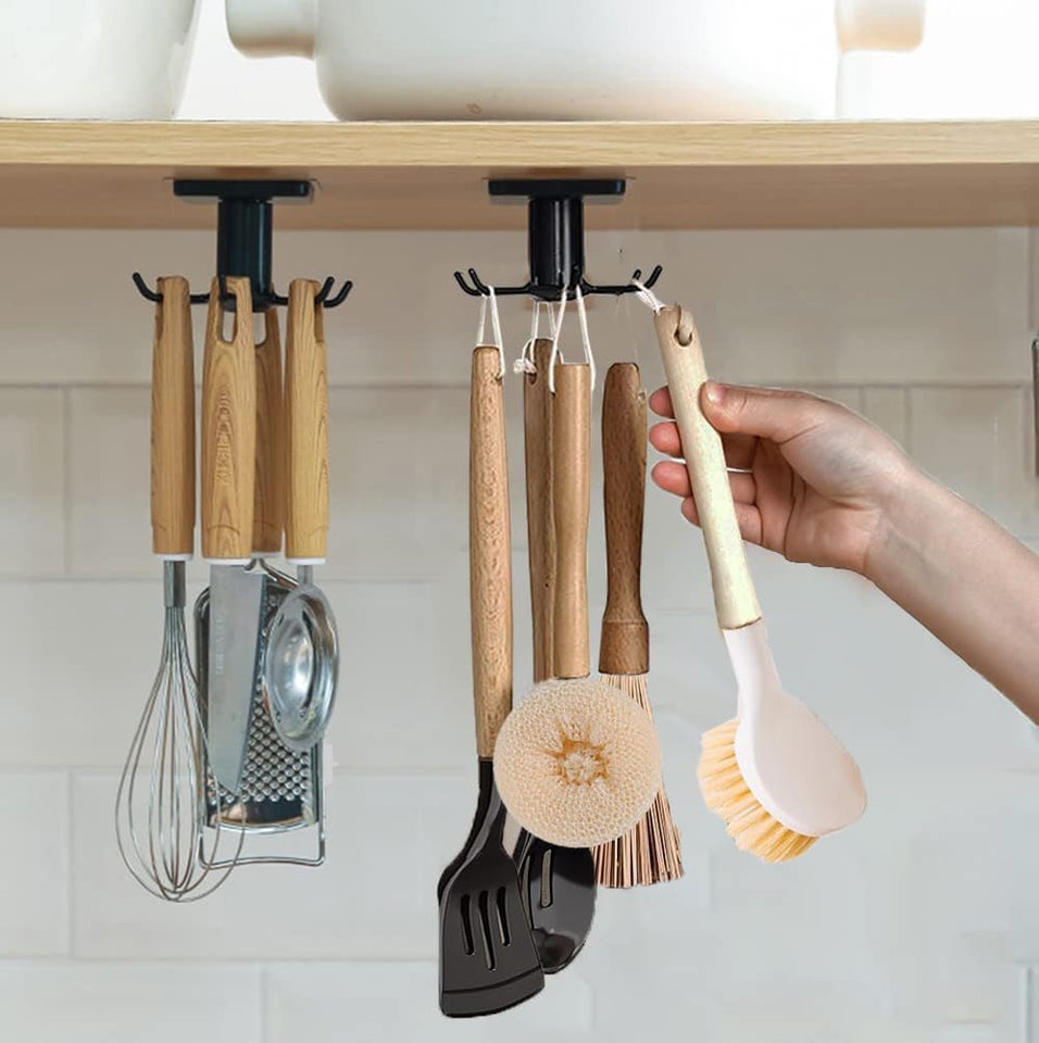 2pcs Under Cabinet Kitchen Utensil Rack